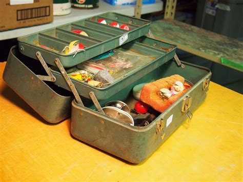 metal fish box|metal tackle boxes.